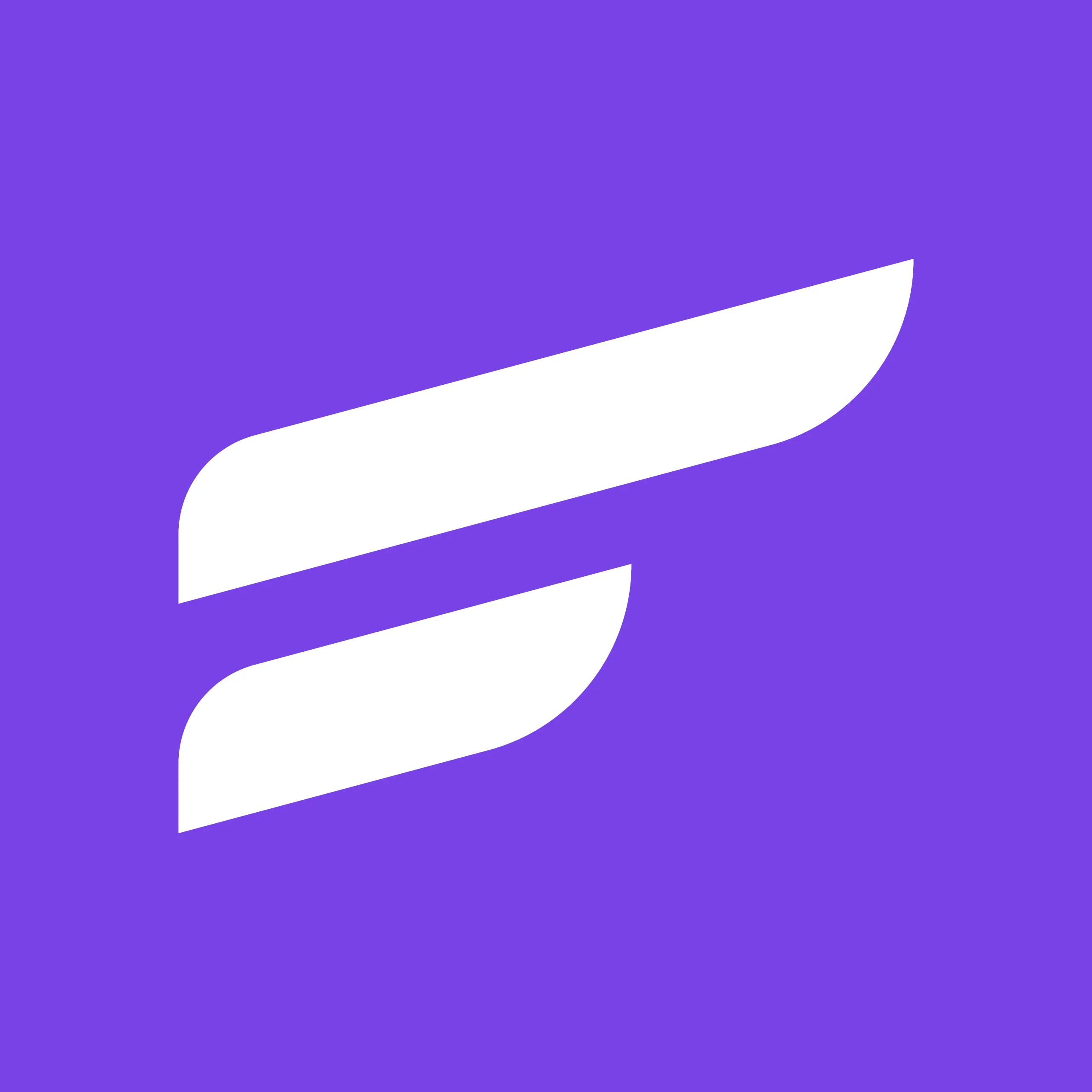 fluentCRM Bildmarke – weißes Zeichen auf violettem Grund
